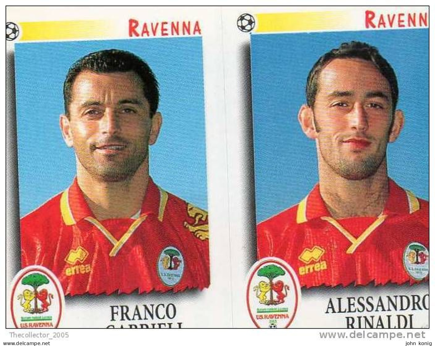 CALCIATORI - Calcio - Figurine Panini-calciatori 1997-98-n. #531 RAVENNA (F. GABRIELI-A. RINALDI) - Italienische Ausgabe