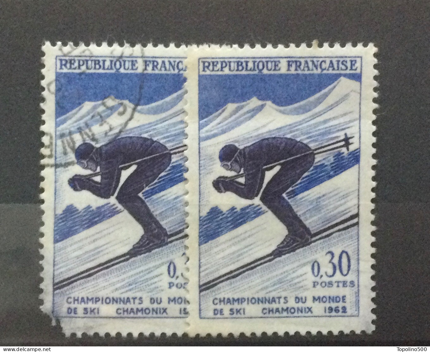 Num.1326 (0,30Fr) Chamonix 1962 - 2 Neufs Dont 1 Oblitéré - Unused Stamps