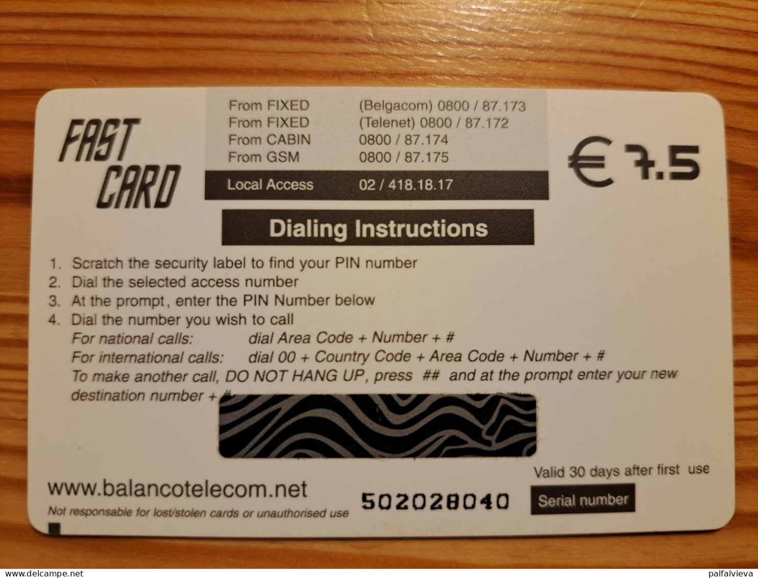 Prepaid Phonecard Netherlands, Fast Card - Cheetah - Cartes GSM, Prépayées Et Recharges