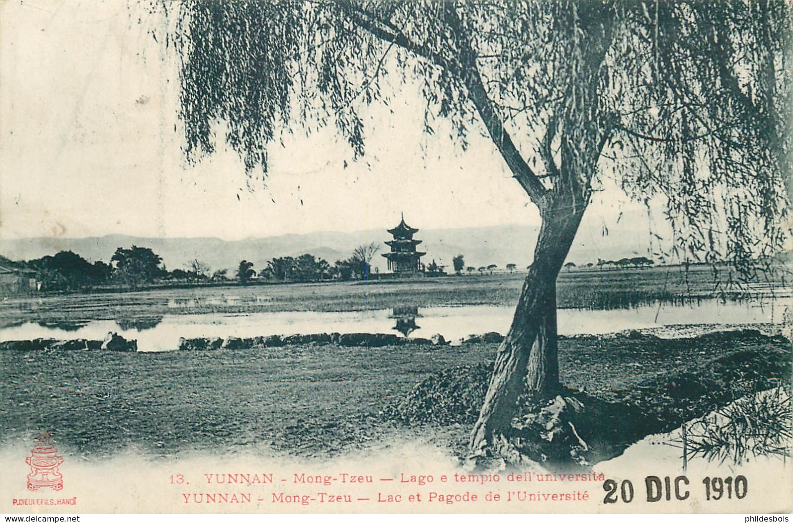 CHINE  YUNNAN    Lac Et Pagode De L'universite  Mong-Tzeu - Chine