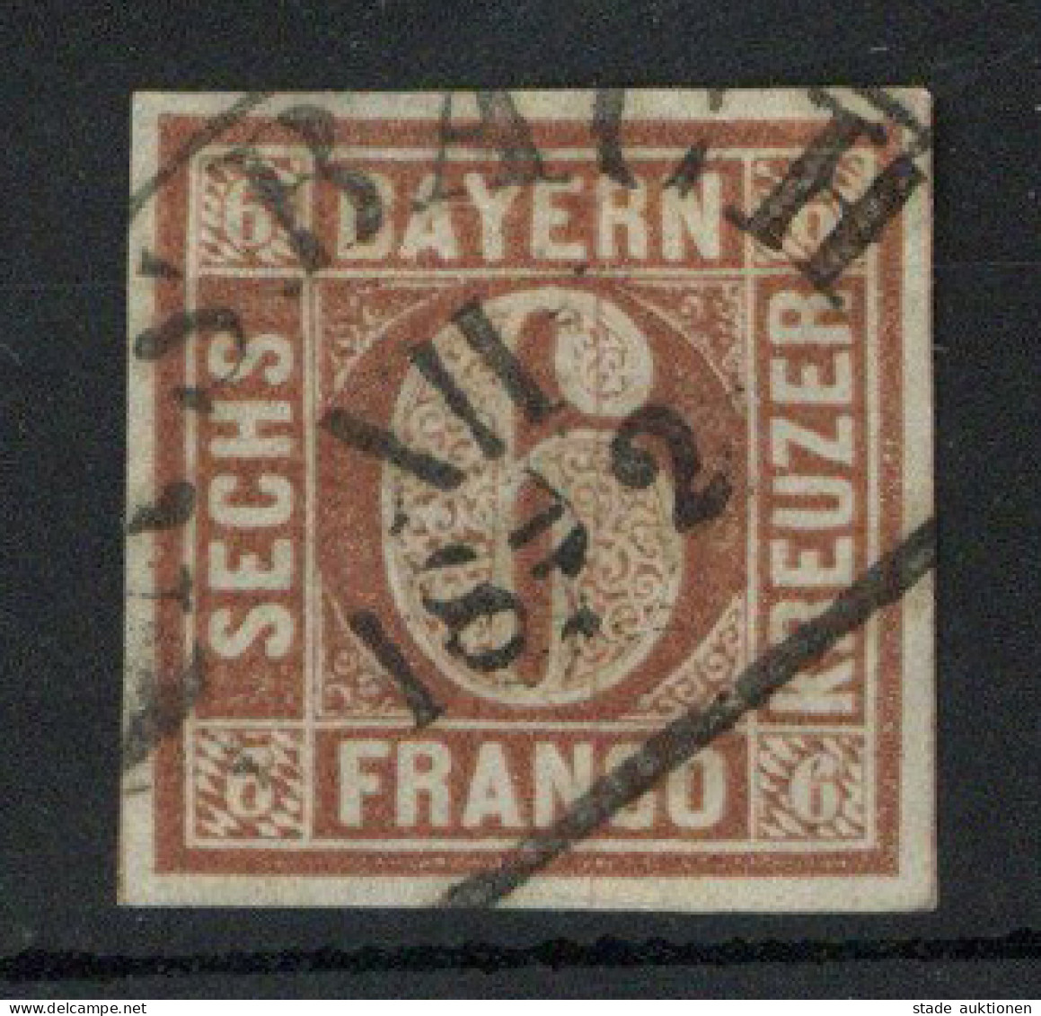 Bayern Quadrat 6 Kreuzer 1849 In Seltener Type I (unterbrochener Kreis) Sauber Gestempelt, Geprüft Pfenninger U. Brettl  - Autres & Non Classés