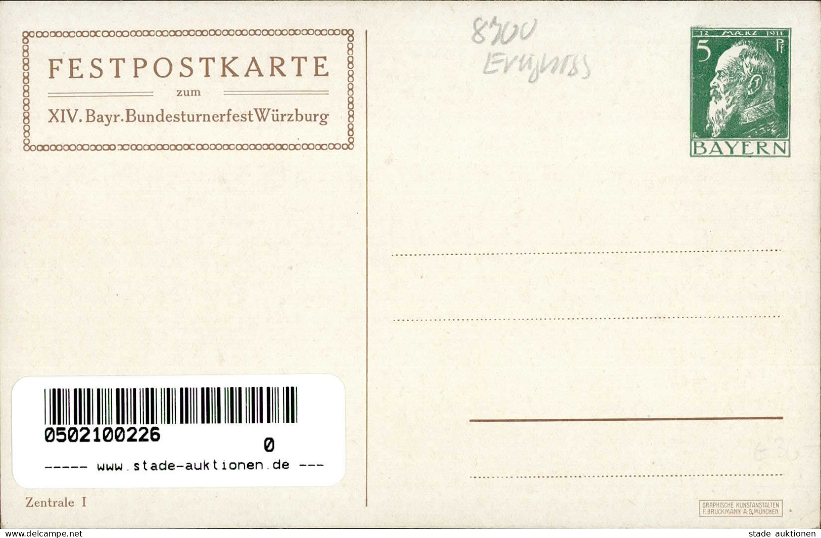 Bayern-GSK Würzburg XIV. Bayr. Turnerfest 1912 I-II - Other & Unclassified