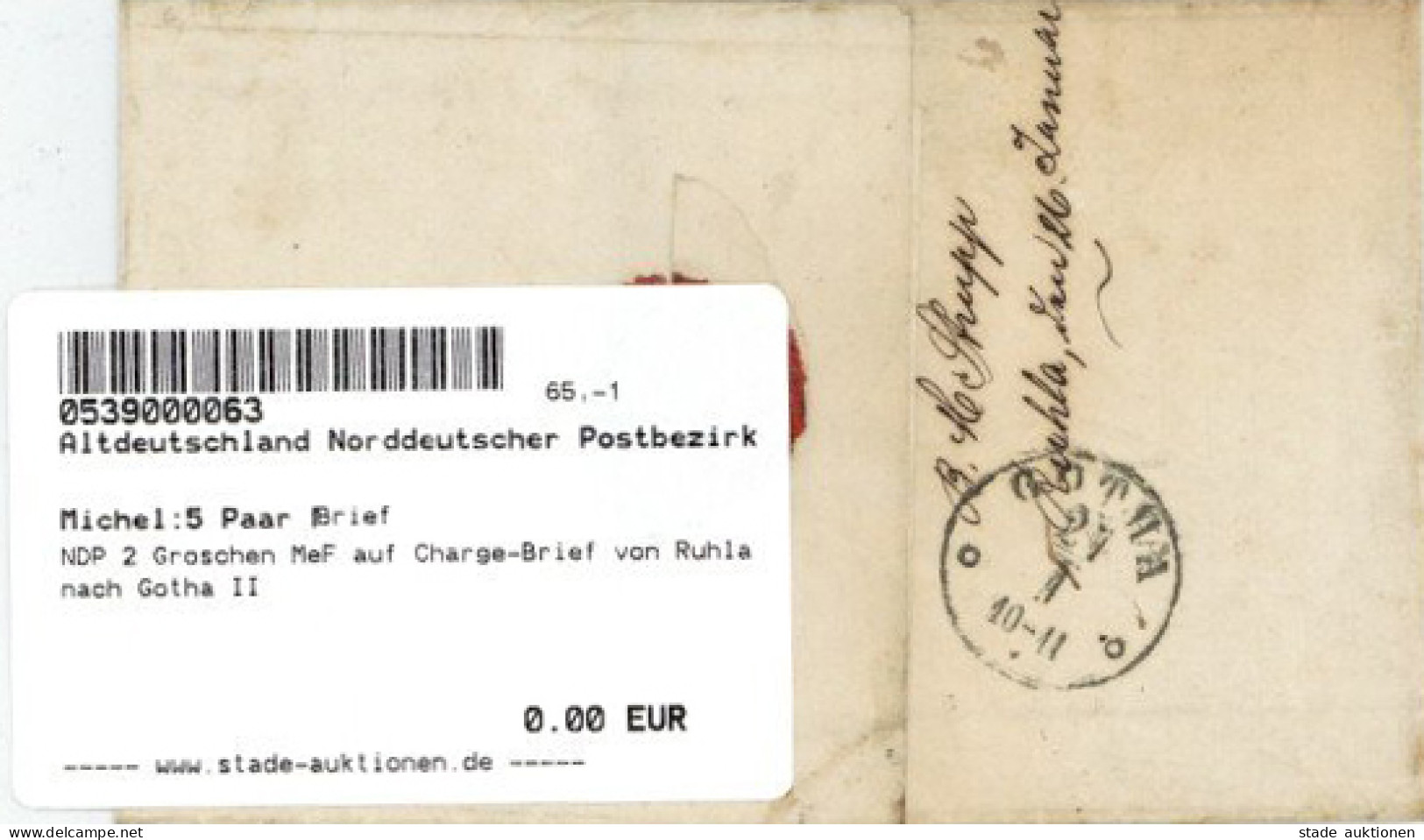 NDP 2 Groschen MeF Auf Charge-Brief Von Ruhla Nach Gotha II - Other & Unclassified