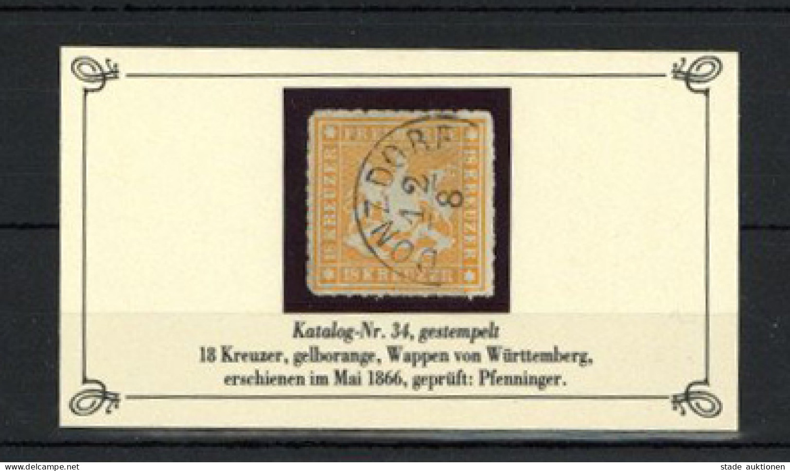 Altdeutschland Württemberg 18 Kreuzer Wappen Gestempelt Signiert Pfenninger - Other & Unclassified