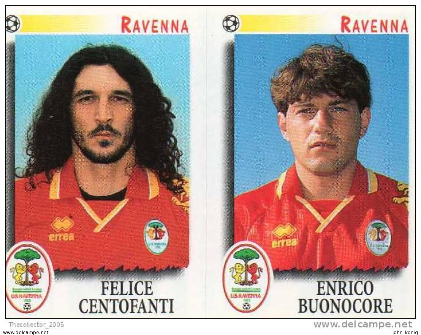 CALCIATORI - Calcio - Figurine Panini-calciatori 1997-98-n. #534 RAVENNA (F. CENTOFANTI-E. BUONOCORE) - Edición Italiana