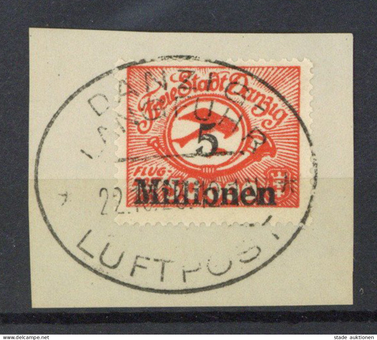 Danzig Flugpostmarken (V) 5 Millionen Als Einzelwert Auf Brst. O Danzig-Langfuhr Luftpost 1923 Bitte Begutachten! - Other & Unclassified