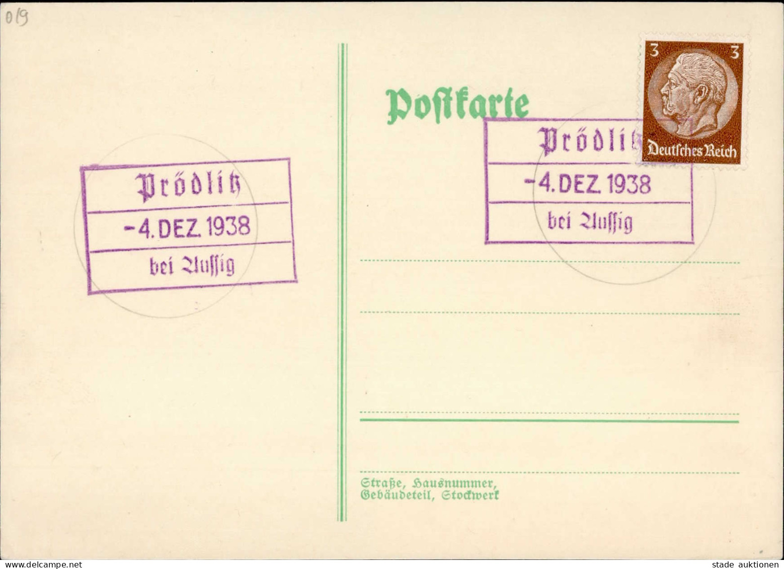 Sudetenland O Prödlitz In Böhmen/Aussig 1939 - Other & Unclassified