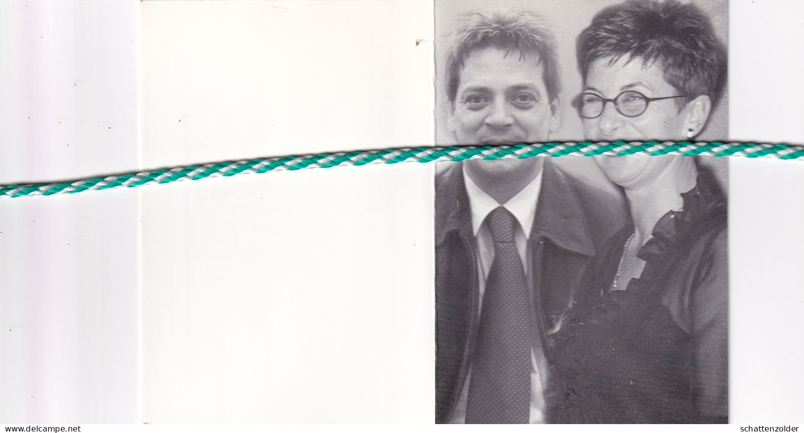 Paul Dhooghe (Kruibeke,1966) En Nicole Van Berendonk (Antwerpen 1954), Antwerpen 2003. Foto Koppel - Obituary Notices