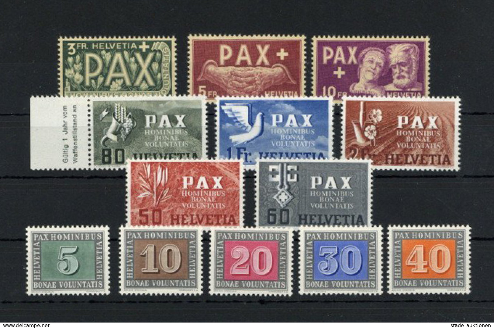 Schweiz PAX-Satz (Waffenstillstand In Europa) 1945 Kpl. ** (3-5 SFr Tadellos!) - Autres - Europe