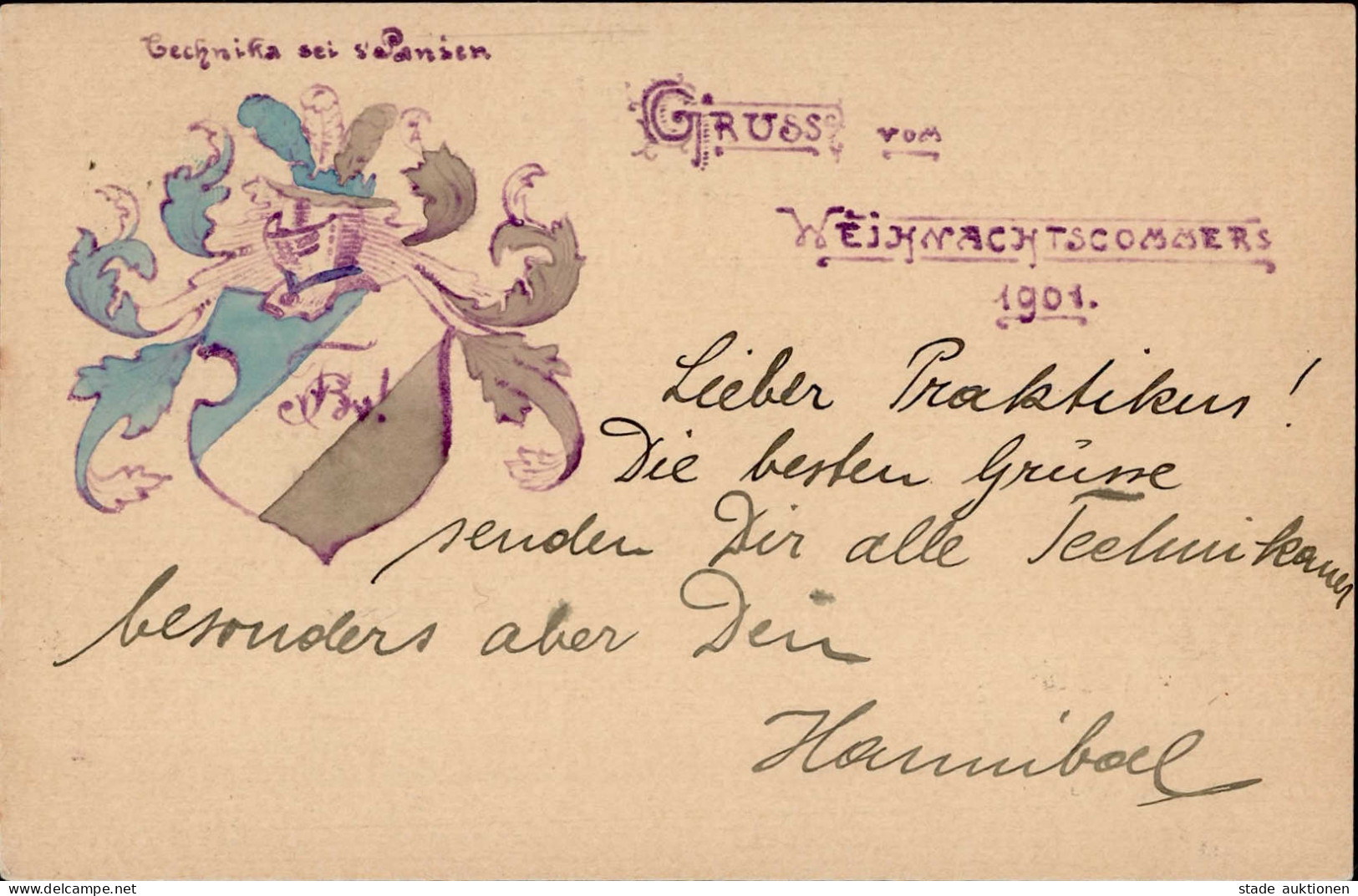 SCHWEIZ - 5 C.-GSK STUDENTIKA WEIHNACHTSCOMMERS 1901 O Burgdorf I - Autres - Europe