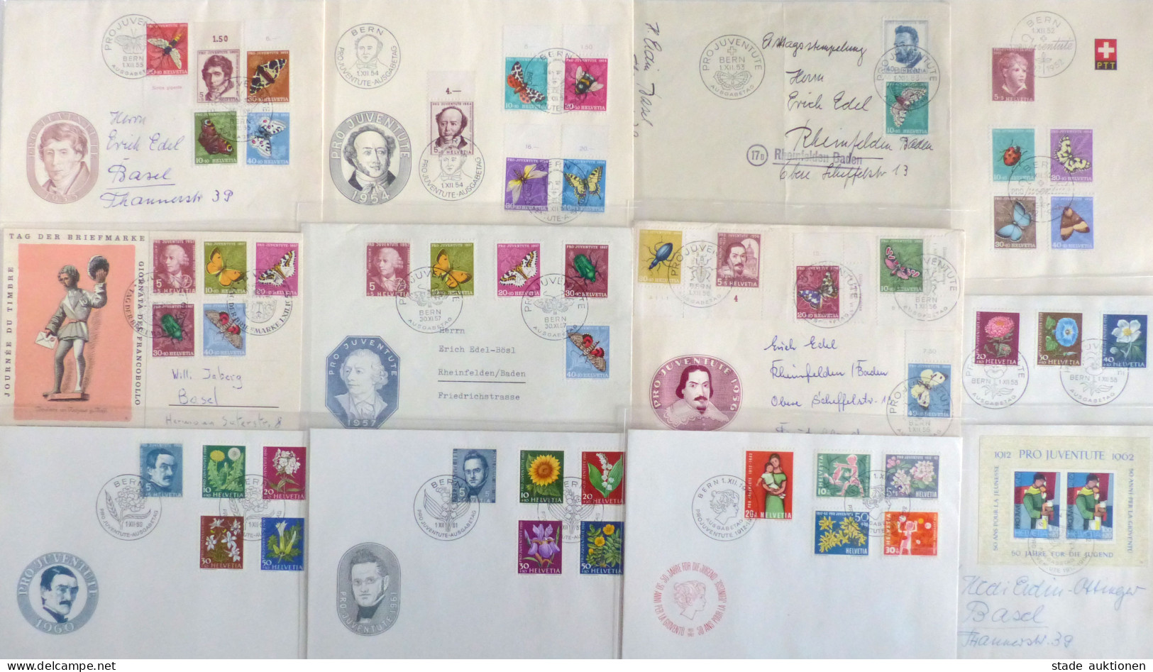Schweiz Briefe-Sammlung/FDC 13 Stück Aus 1952-1964 - Autres - Europe