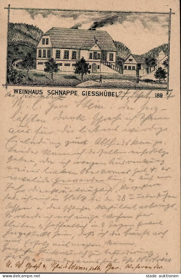 ÖSTERREICH - 2 Kr.-GSK GIESSHÜBEL WEINHAUS SCHNAPPE Vorläufer 1894 I - Autres - Europe