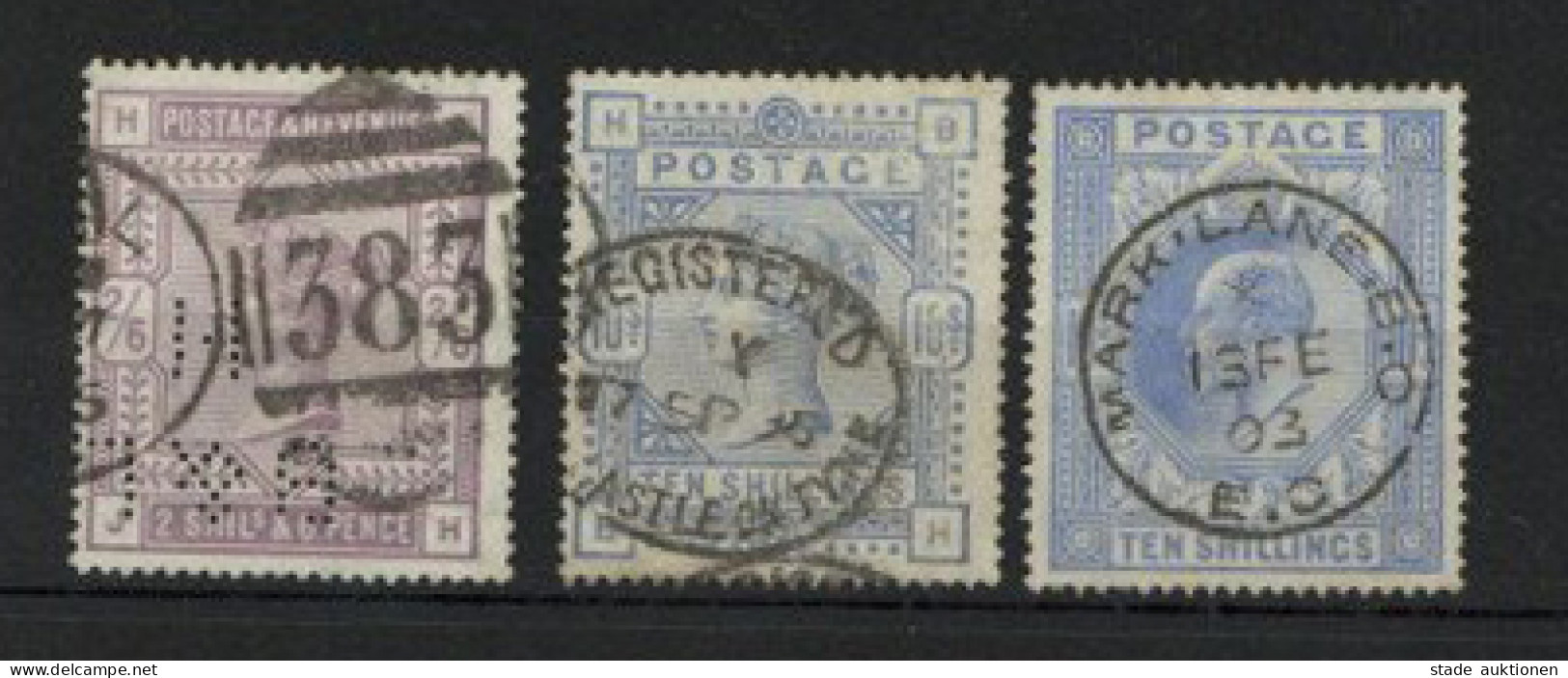 Großbritannien 1884/1902 Großformate Königin Victoria 2/6 U. 10 Shilling, König Edward VII. 10 Shilling, Zähnung Tw. Etw - Andere-Europa