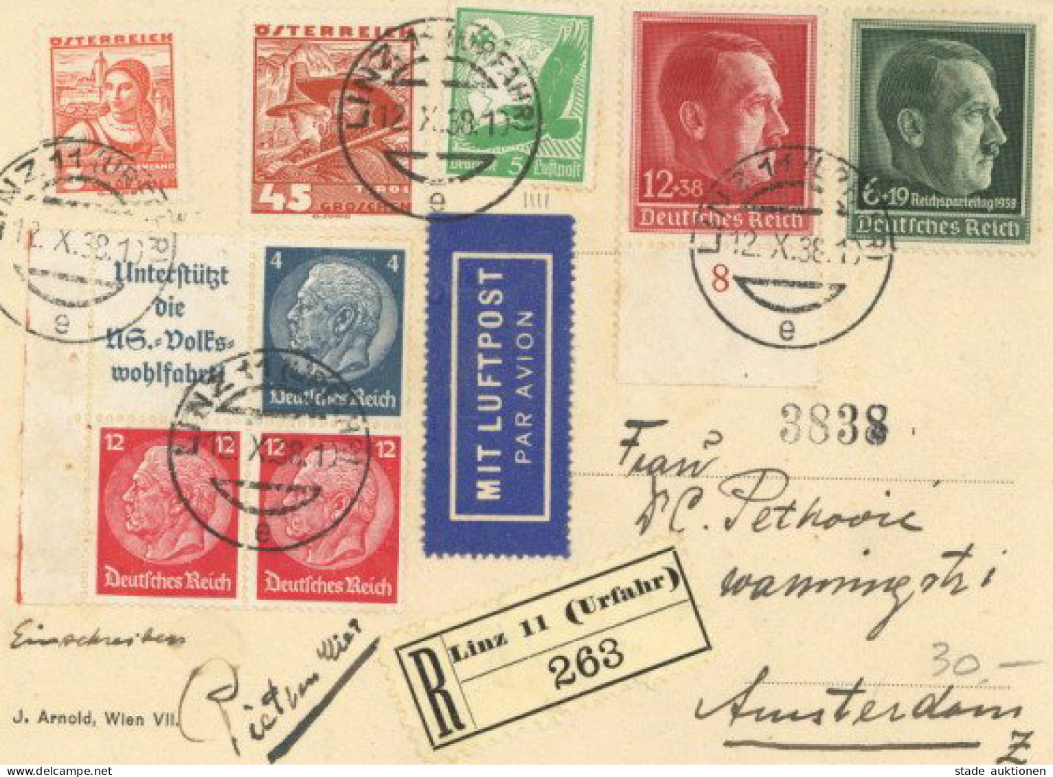 3. Reich/Ostmark Deutsch-österreichische MiF Flugpost 1938 I-II - Altri - Europa