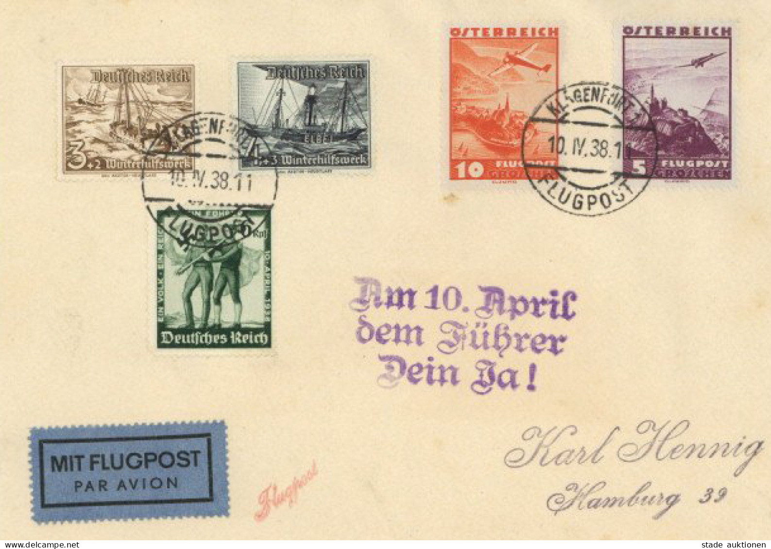 3. Reich/Ostmark Deutsch-österreichische MiF Flugpost 1938 I-II - Altri - Europa