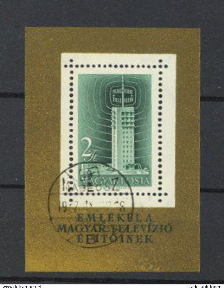 Ungarn Blockausgabe Eröffnung Der Ungarischen Fernsehstation In Budapest 1958 - Altri - Europa