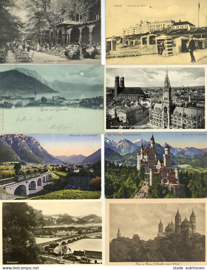 Deutschland Partie Von Ca. 1000 Ansichtskarten Um 1920 In 2 Alben, Wenig Europa Einfaches Material I-II - 100 - 499 Cartoline