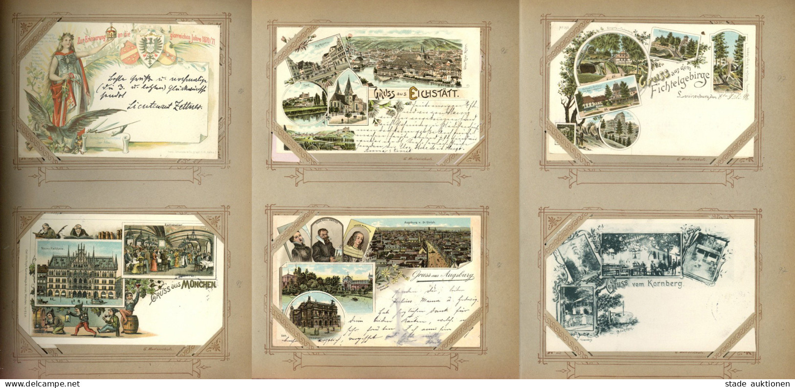 Altes Album Aus Einer Familie Mit Ca. 190 Ansichtskarten Darunter Viele Lithos I-II - 100 - 499 Postcards