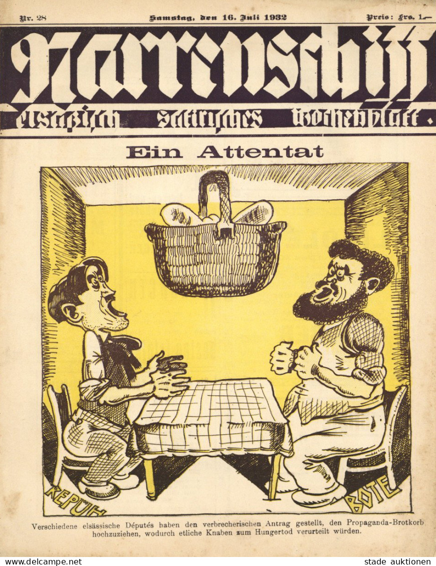 Zeitung Lot Mit 27 Ausgaben Das Narrenschiff Von 1932, Elsässisch-satirisches Wochenblatt, Chefredakteur North, Emil II  - Photographie