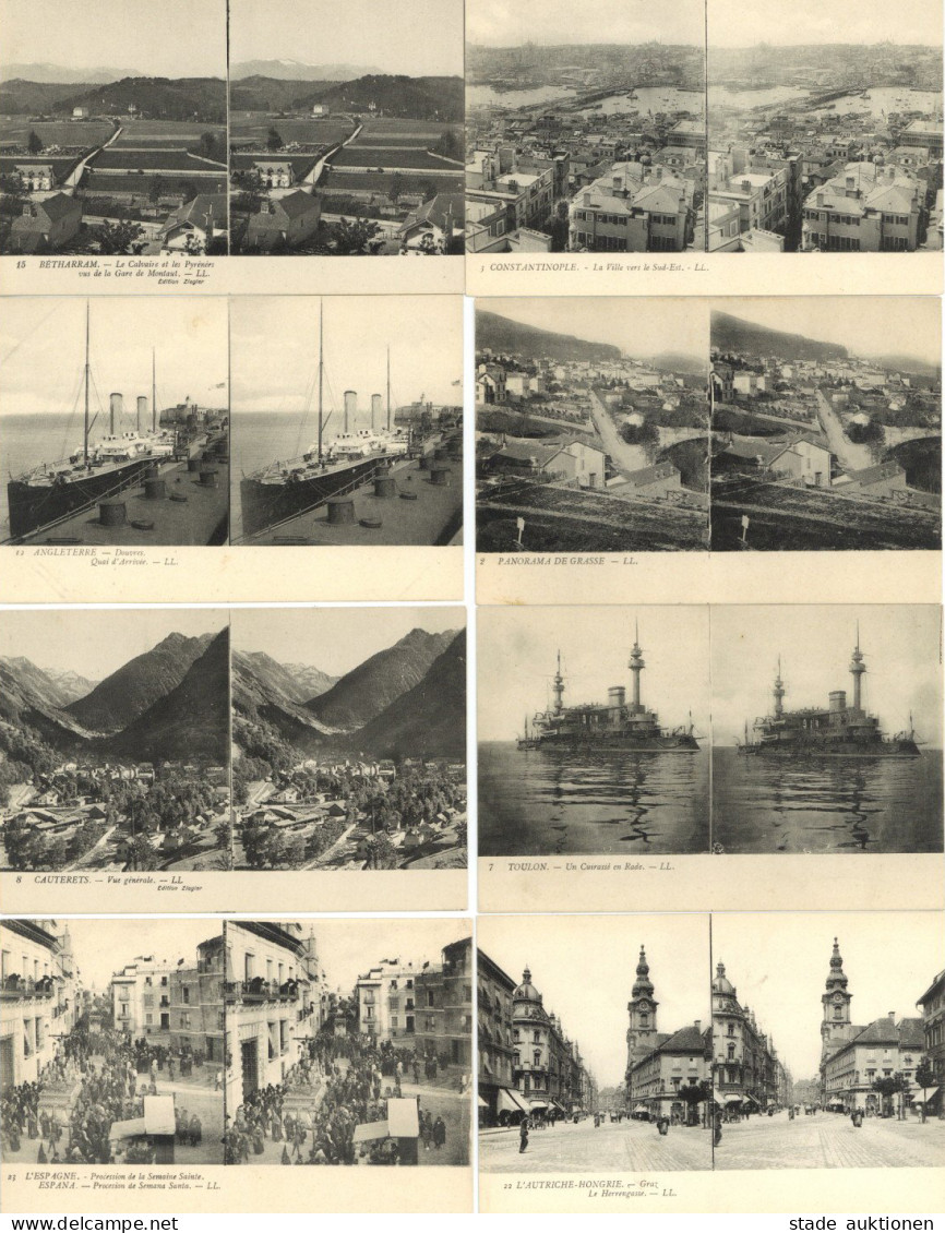 Stereo-AK Lot Mit über 200 Stereo-Ansichtskarten Meist Europa I-II - Photographs