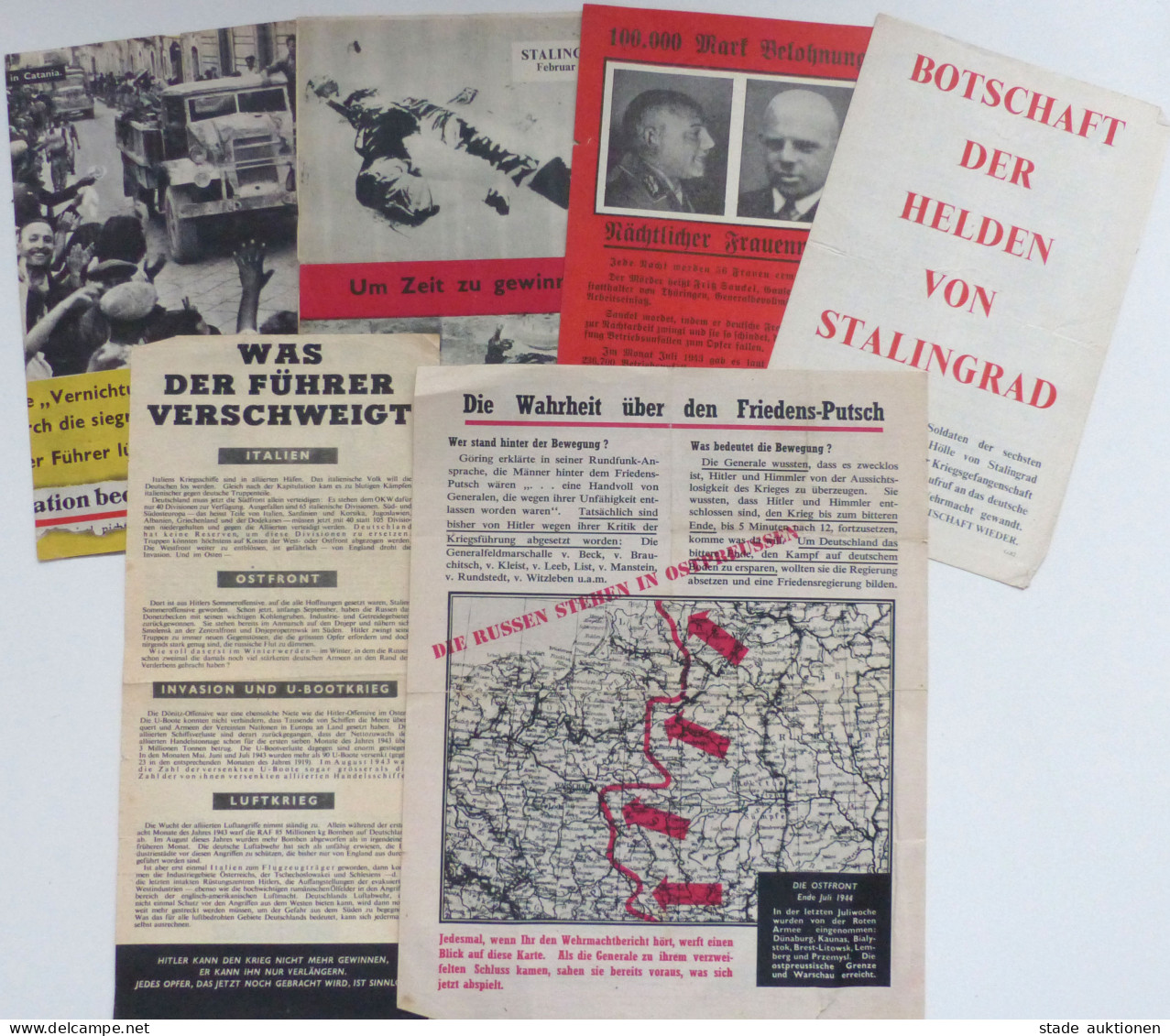 Antipropaganda WK II Lot Mit 60 Flugblättern In Einem Ordner  In Unterschiedlicher Erhaltung - Weltkrieg 1939-45