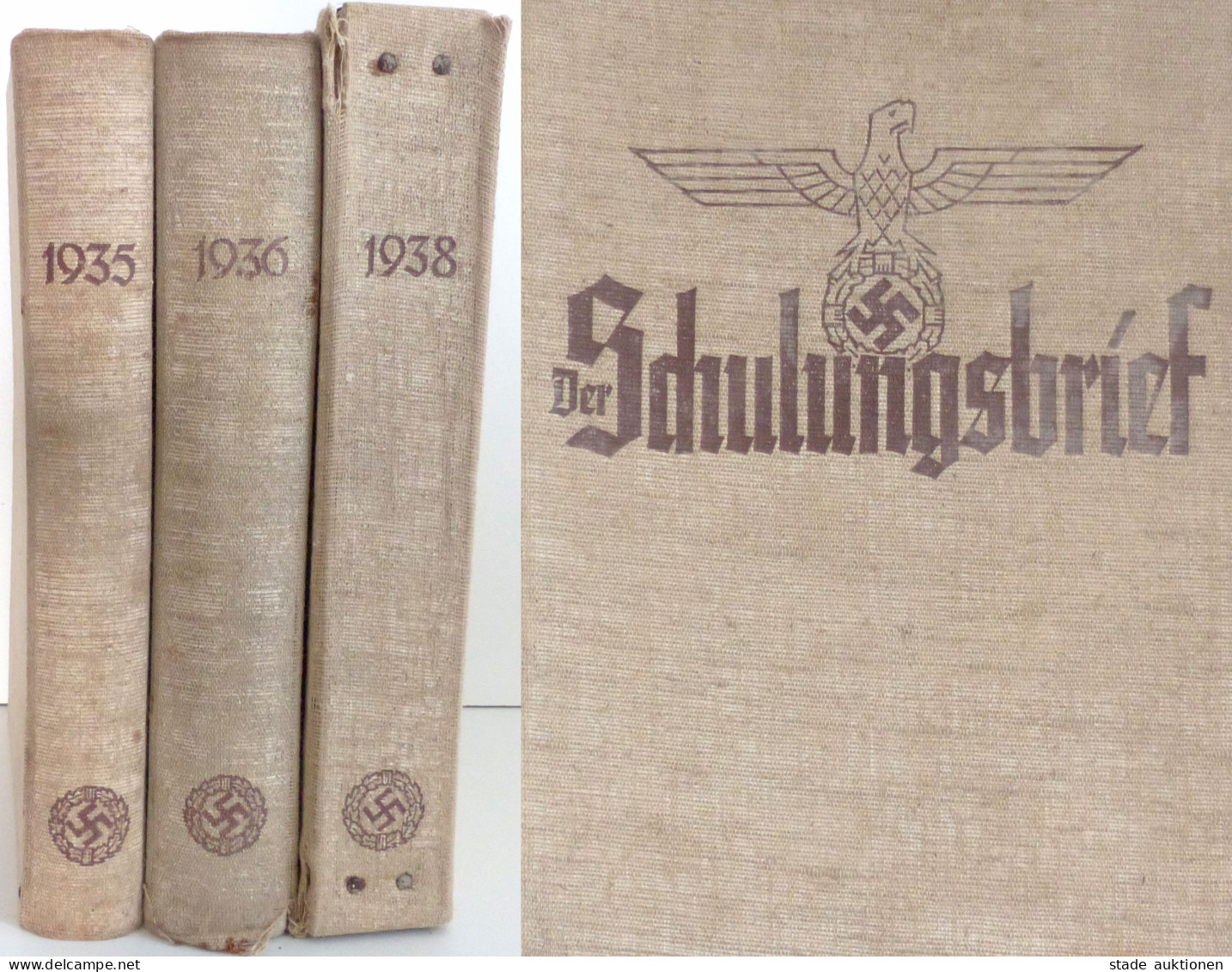 Buch WK II Lot 3 Jahrgänge Der Schulungsbrief Das Zentrale Monatsblatt Der NSDAP Und DAF, Geb. Ausgaben 1935, 1936 Und 1 - War 1939-45