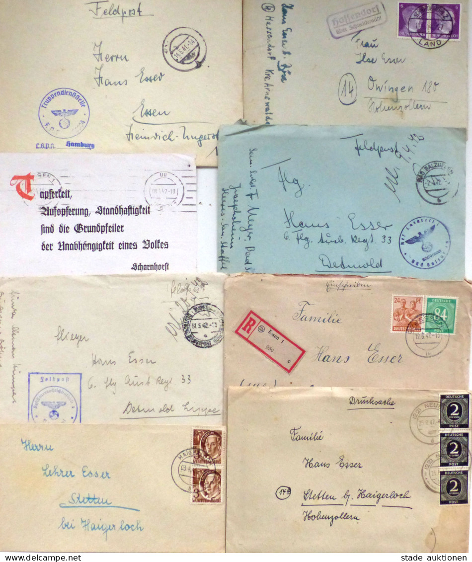 Feldpost WK II Umfangreiche Sammlung Einer Familienkorrespondenz Mit Briefinhalten (u.a. Luftwaffe), Auch Etwas Nachkrie - Oorlog 1939-45