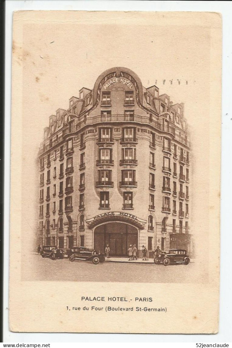 Paris Palace Hôtel 1 Rue Du Four   1933    N° - Distrito: 06