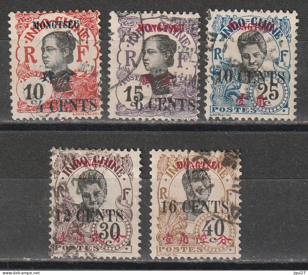 Mong-tzeu N° 55, 56, 58, 59, 61 - Used Stamps