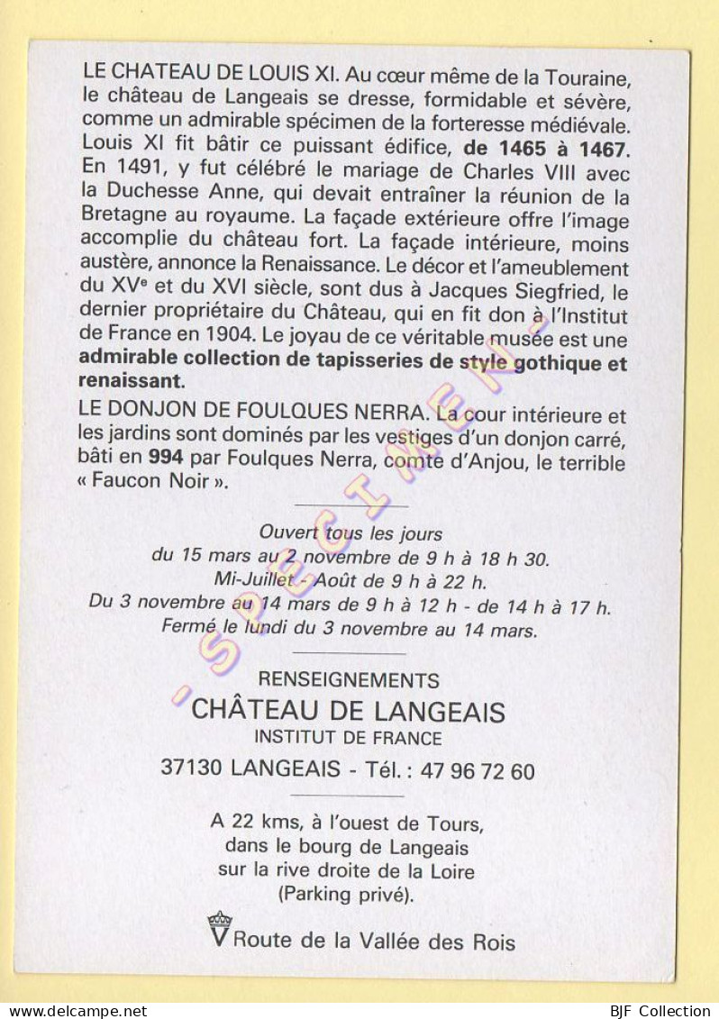 37. LANGEAIS – Le Château (institut De France) (voir Scan Recto/verso) - Langeais