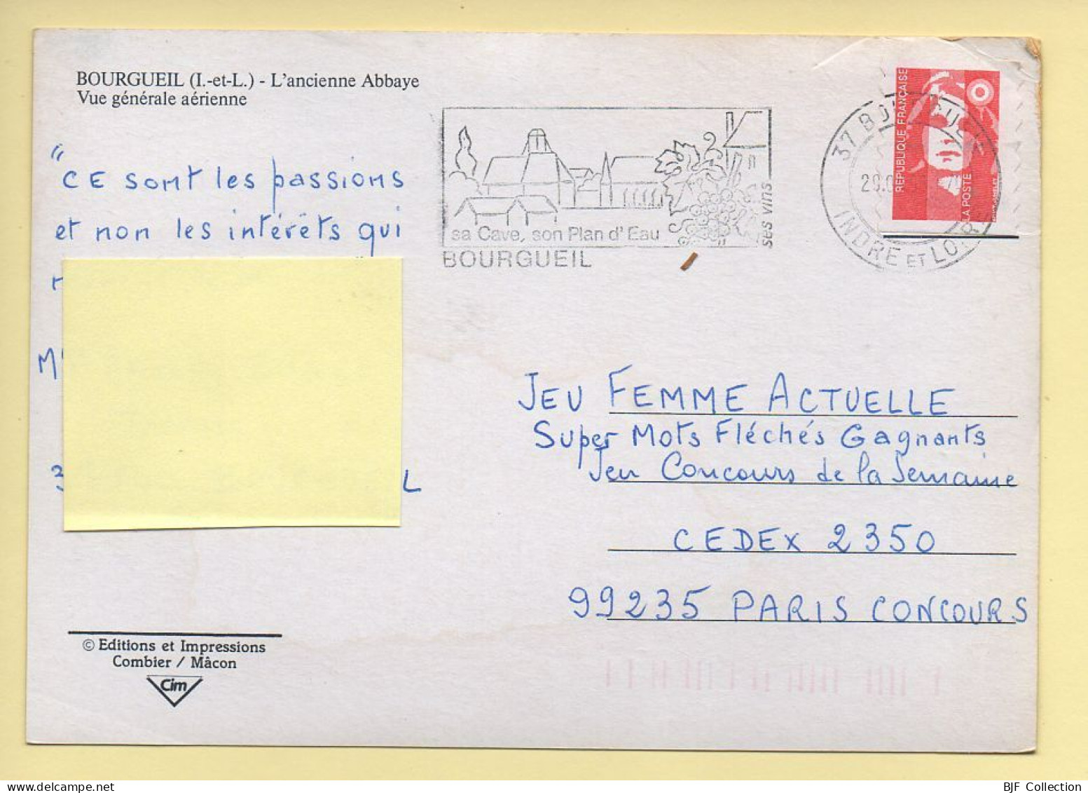 37. BOURGUEIL – L'Ancienne Abbaye / Vue Générale Aérienne (voir Scan Recto/verso) - Other & Unclassified