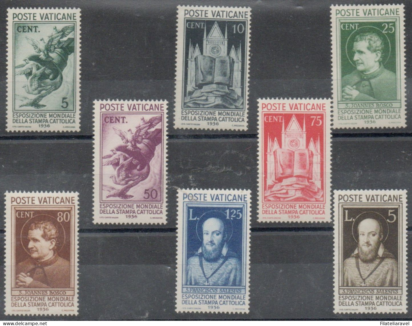 Vaticano - 1936 - "Stampa Cattolica", Serie Completa, 8 Valori, Gomma Integra, Catalogo 47/54 - Unused Stamps