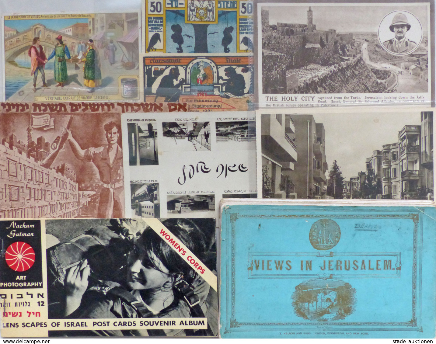 Judaika Lot Mit Ca. 200 Ansichtskarten, Notgeld, Fotos, Grafiken Usw. Zum Thema Judaika, Jerusalem Usw. Judaisme - Giudaismo
