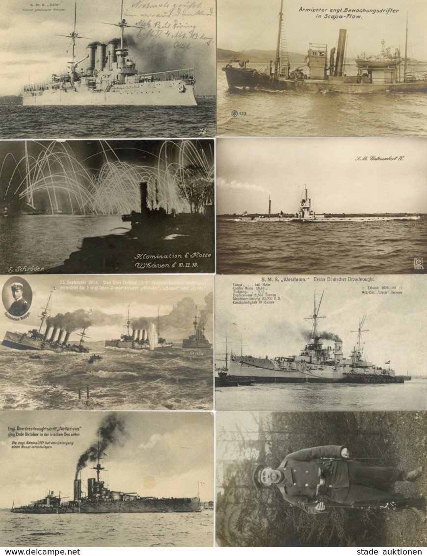 Schiff Kreuzer WK I über 100 AKs Oft Mit MSP Stempel I-II Bateaux Bateaux - War 1914-18