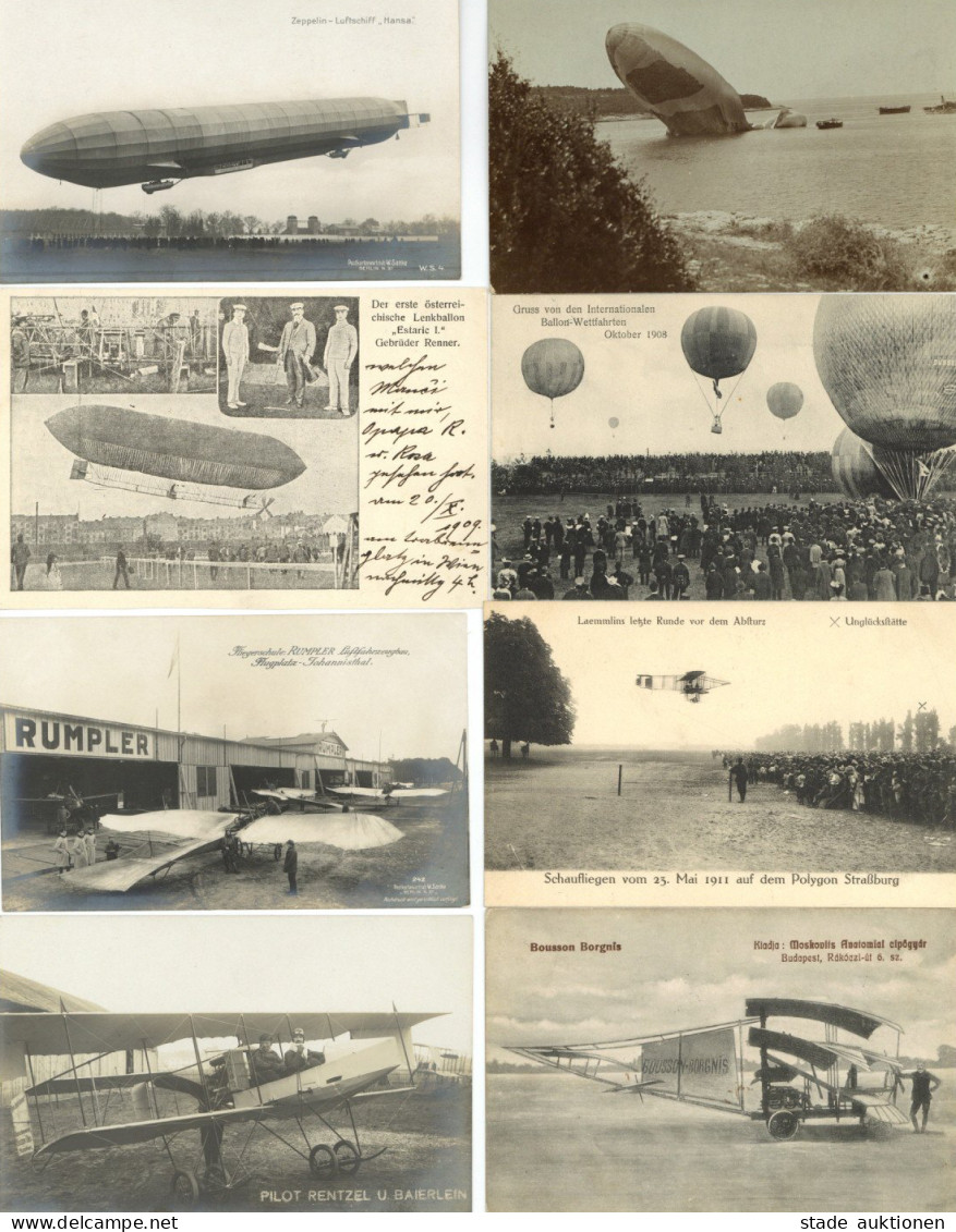 Flug Album Mit Ca. 230 Ansichtskarten Flugzeug, Zeppelin, Ballon, Flugtage Usw. Dirigeable Aviation - War 1914-18