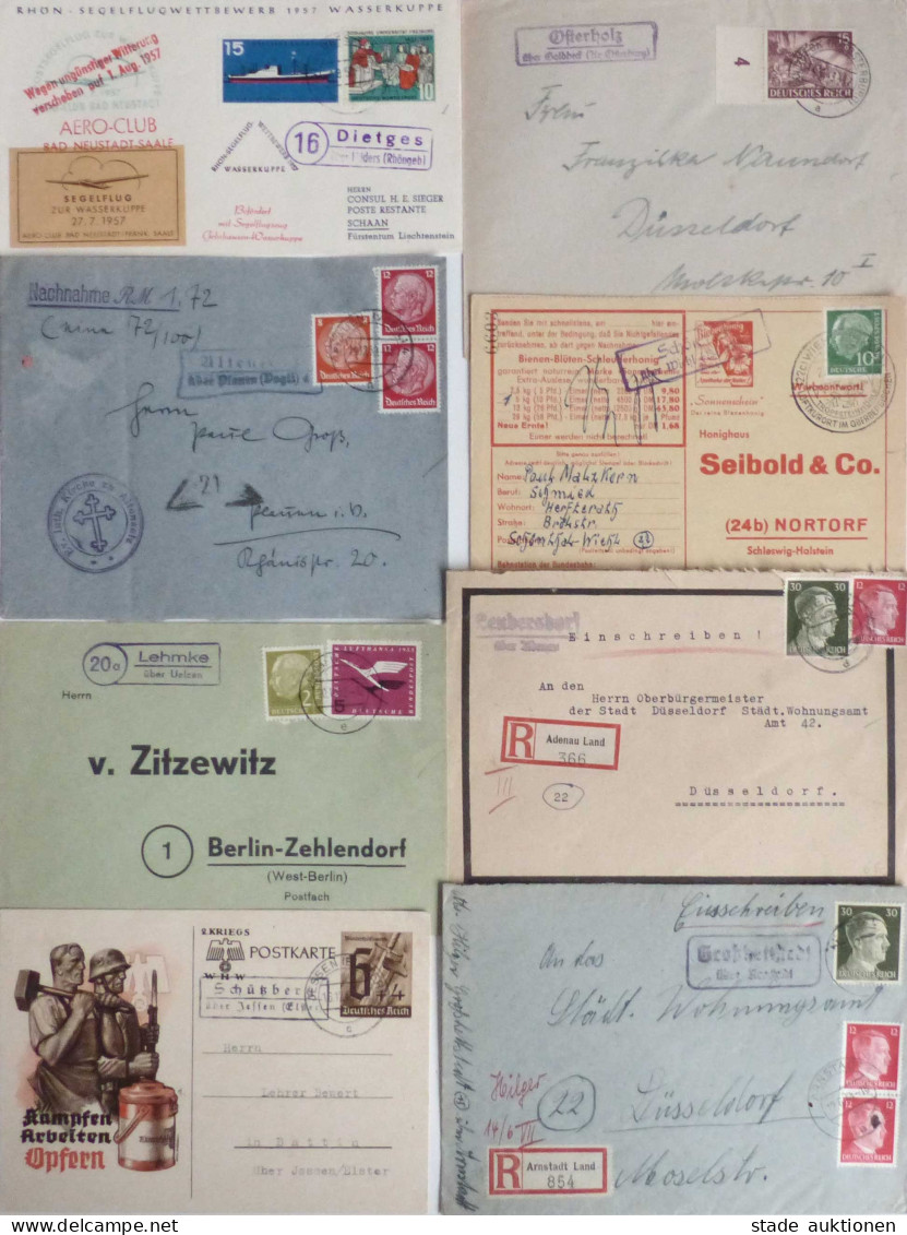 Landpost-Stempel Sammlung Mit Ca. 100 Belegen, Ca. 1930-1960, Unterschiedliche Erhaltung - Autres & Non Classés