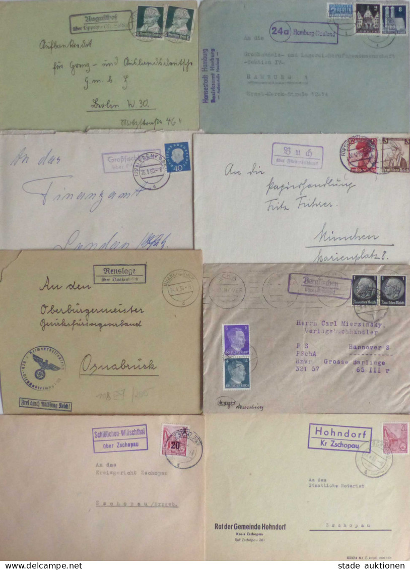 Landpost-Stempel Sammlung Mit Ca. 100 Belegen, Ca. 1930-1960, Unterschiedliche Erhaltung - Otros & Sin Clasificación