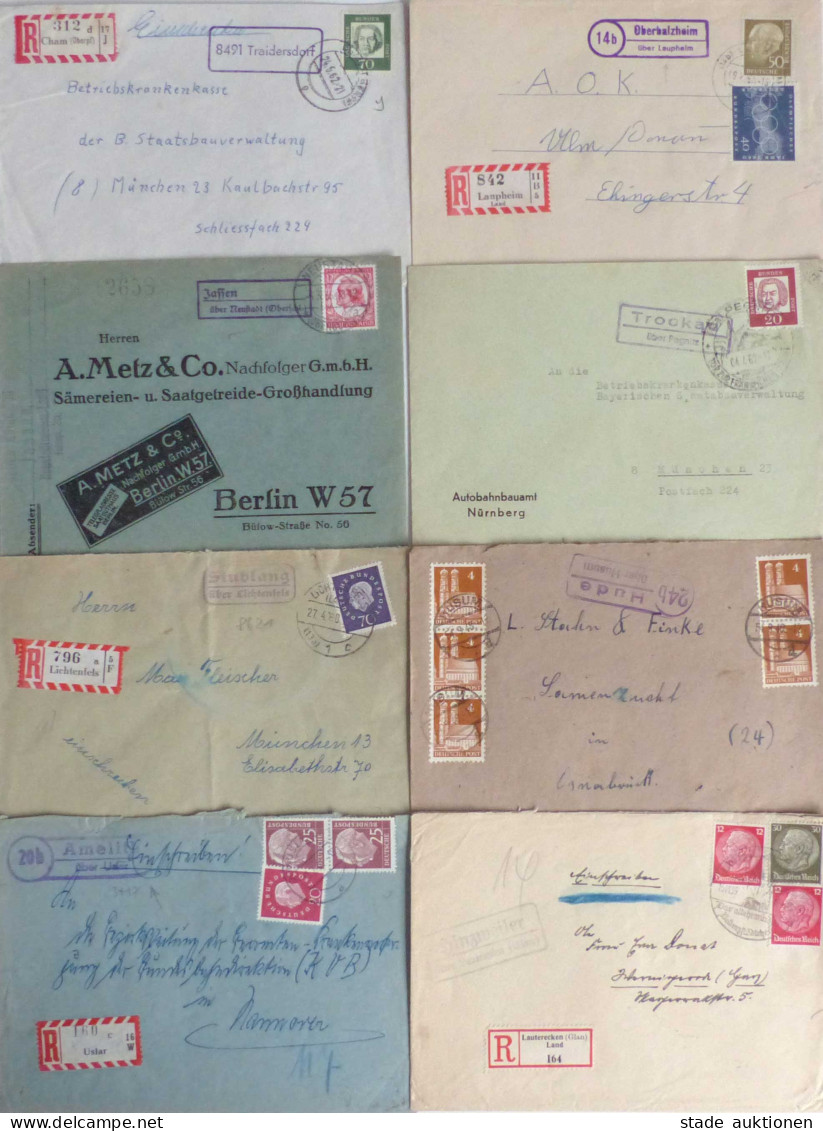 Landpost-Stempel Sammlung Mit Ca. 100 Belegen, Wohl Alles Verschiedene, Ca. 1930-1960, Meist Gute Bedarfserhaltung - Otros & Sin Clasificación