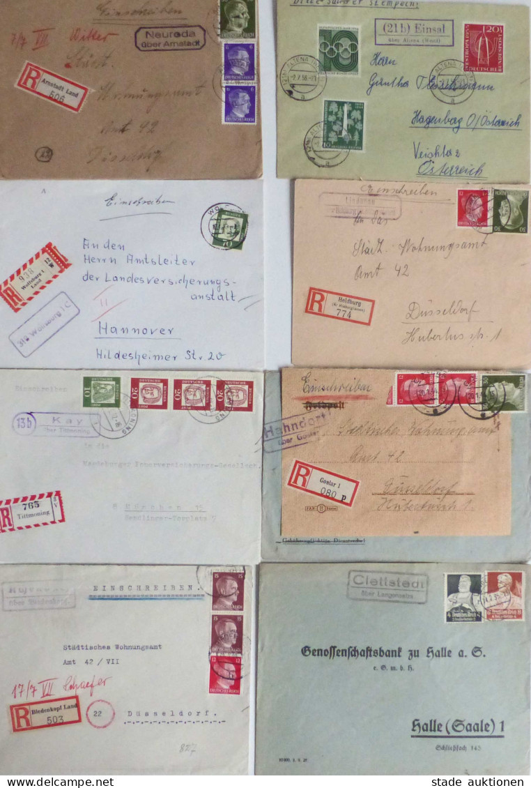 Landpost-Stempel Sammlung Mit Ca. 100 Belegen, Wohl Alles Verschiedene, Ca. 1930-1960, Meist Gute Bedarfserhaltung - Otros & Sin Clasificación