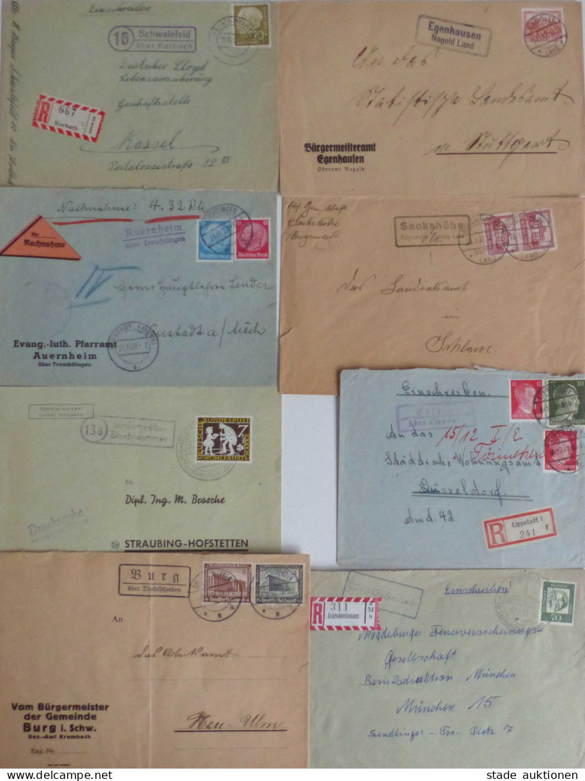 Landpost-Stempel Sammlung Mit Ca. 120 Belegen Wohl Alles Verschiedene, Ca. 1930-1960, Meist Gute Bedarfserhaltung - Other & Unclassified