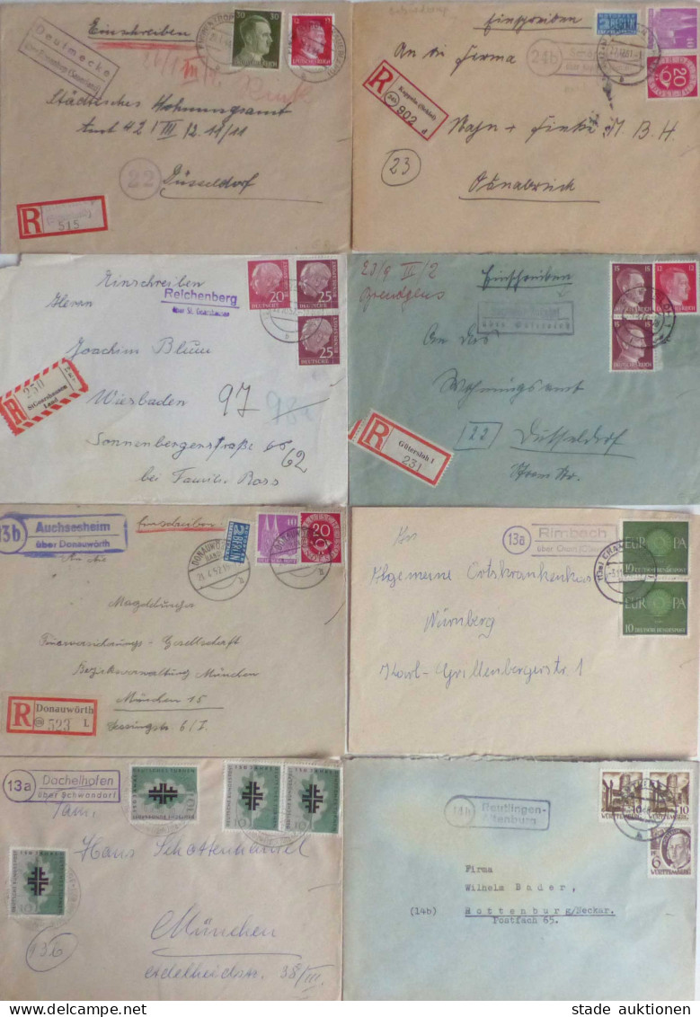 Landpost-Stempel Sammlung Mit Ca. 120 Belegen Wohl Alles Verschiedene, Ca. 1930-1960, Meist Gute Bedarfserhaltung - Other & Unclassified