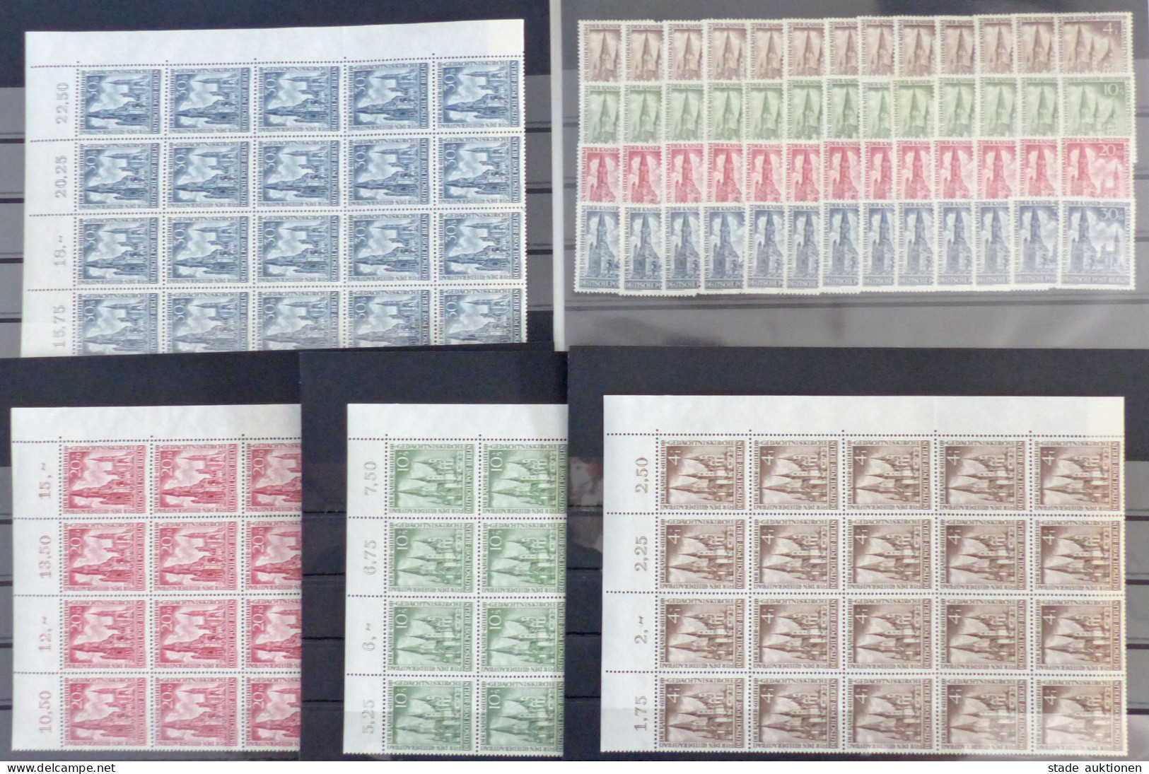 Berlin 1953 Kaiser-Wilhelm-Gedächtniskirche Postfrisch** Per 33 Kpl. Sätze, Auch In Einheiten (teilweise Angetrennt), Sa - Autres & Non Classés