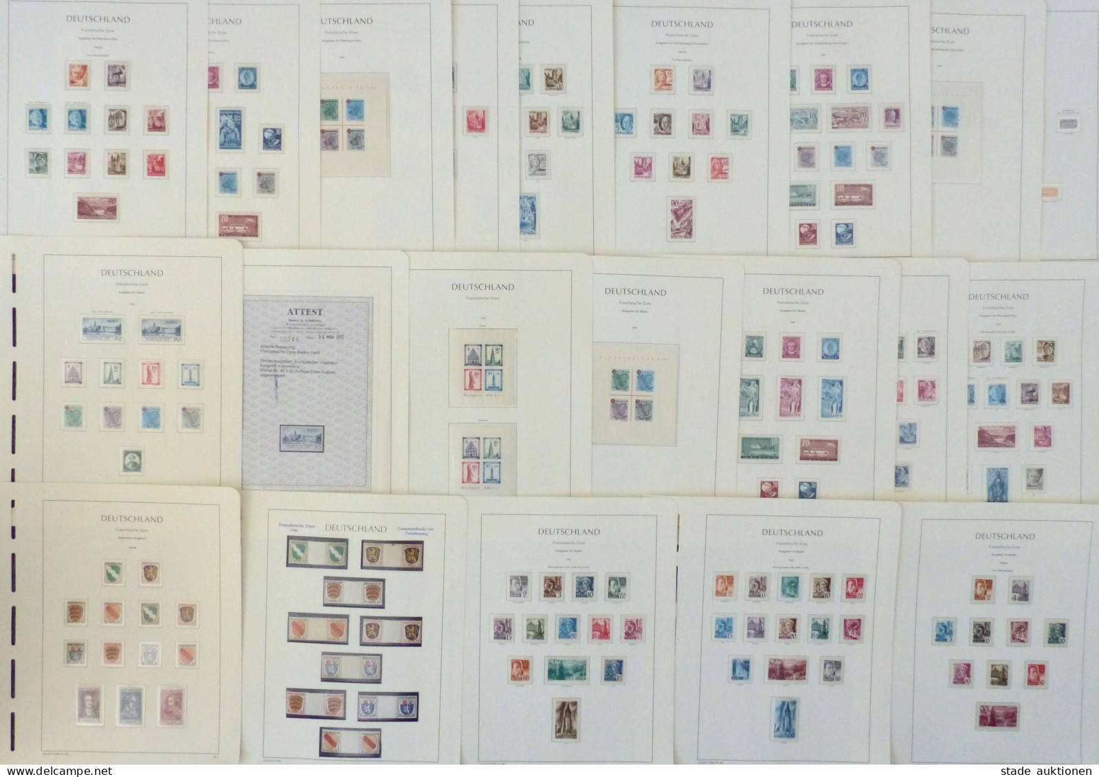 Französische Zone Sammlung Postfrisch Kpl., Teilweise Geprüfte Werte Dabei, U.a. Rot-Kreuz-Block Baden In Besserer Type  - Altri & Non Classificati