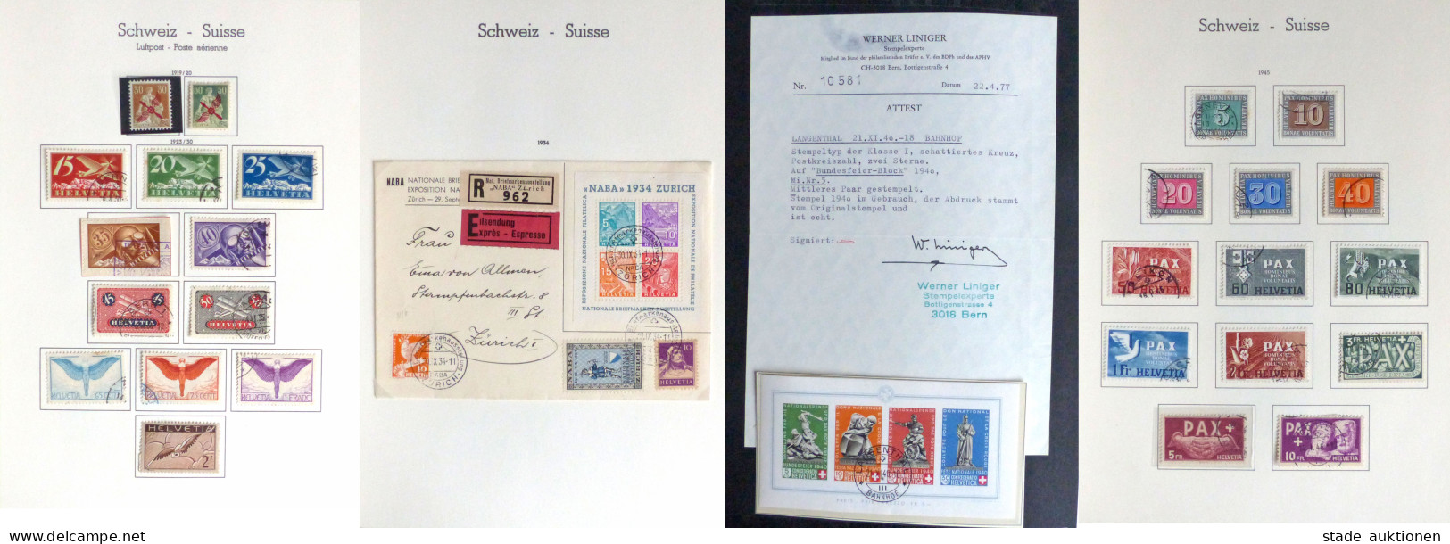 Schweiz Sammlung Ab Strubel 1854 */**/O Bis Ca. 1970, Schwerpunkt Gestempelt (u. Tw. Auf Belegen, Wenig Falz* Bzw. Postf - Altri - Europa