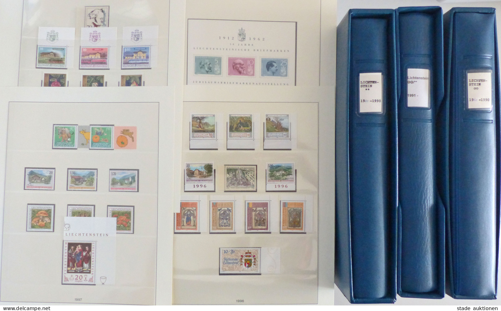 Liechtenstein Sammlung Auf Vordrucken In 3 Ringbindern 1960-2000 Doppelt Gesammelt ** U. Gestempelt, Ab Mitte Der 60iger - Autres - Europe