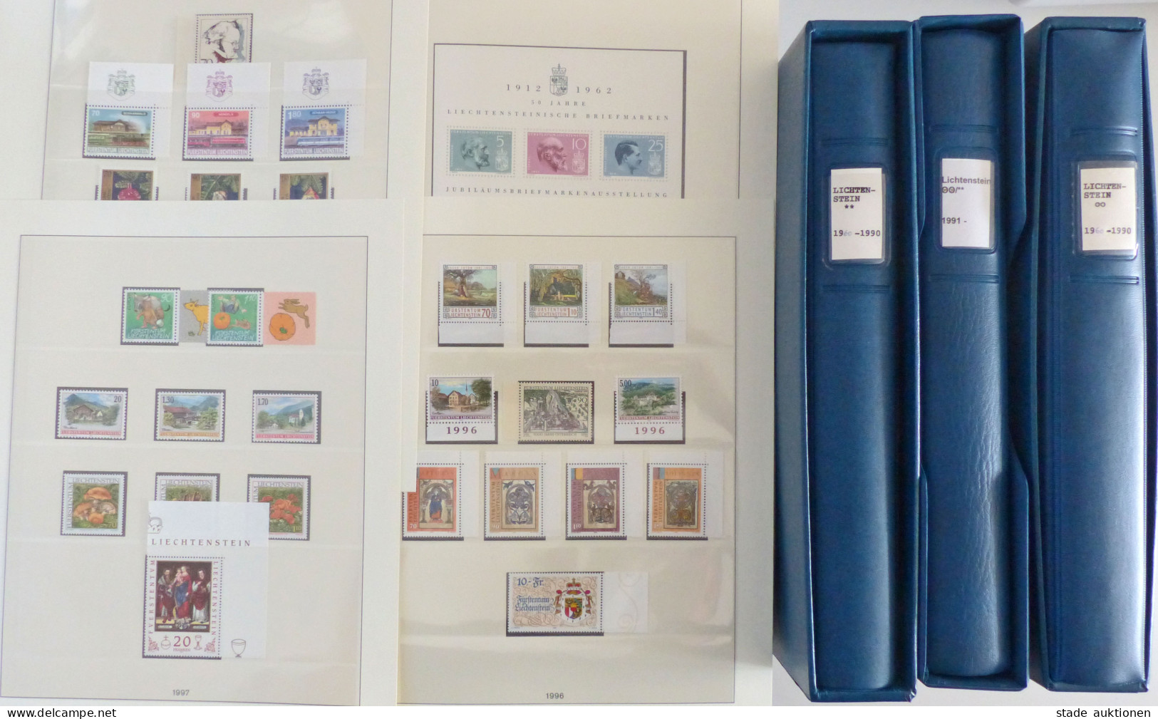 Liechtenstein Sammlung Auf Vordrucken In 3 Ringbindern 1960-2000 Doppelt Gesammelt ** U. Gestempelt, Ab Mitte Der 60iger - Altri - Europa