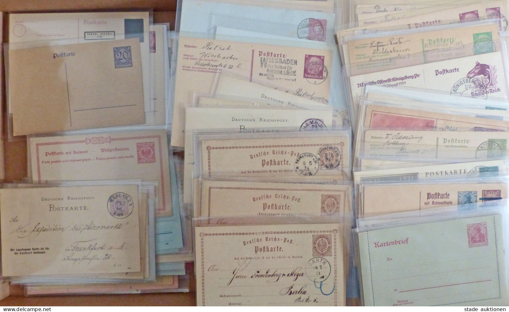 Deutschland Ganzsachen/GU Posten In Der Schachtel Ab Deutsches Reich Mit Etlichen Interessanten Stücken Auslandsverwendu - 100 - 499 Postales