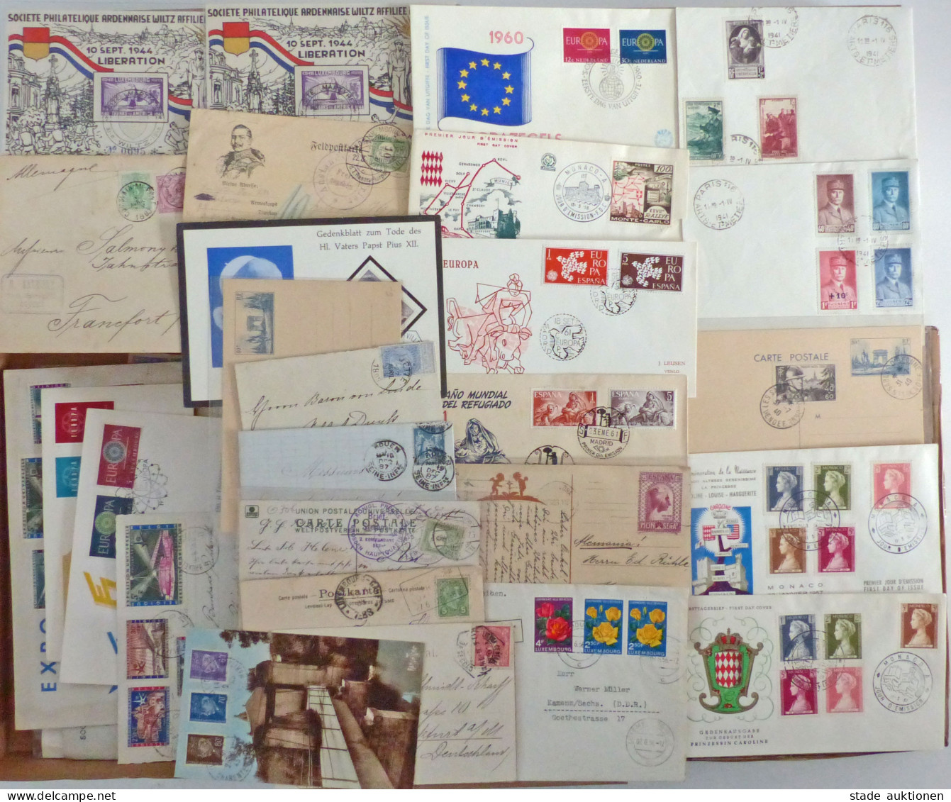 West- U. Südwesteuropa Sammlung Briefe U. Ganzsachen, Benelux-Staaten (einiges Luxembourg), Frankreich, Monaco, Spanien, - 100 - 499 Cartes