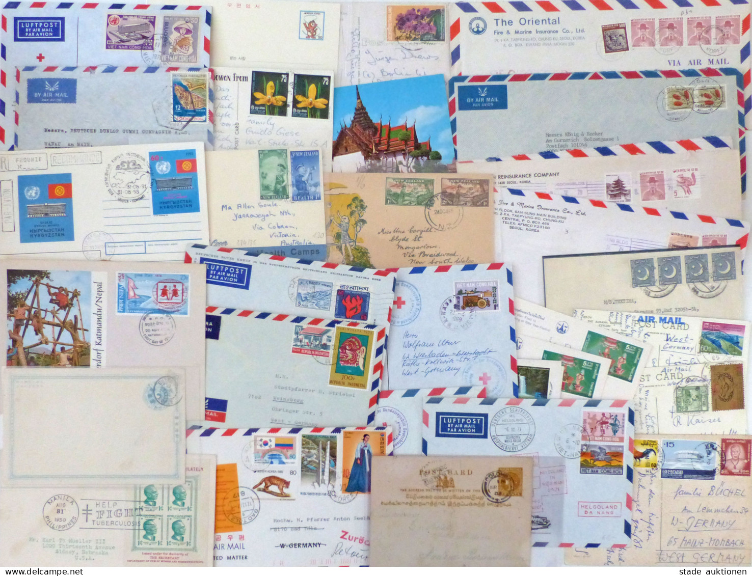 Asien Ostasien U. Ozeanien Lot Briefe Aus Korea, Ceylon, Thailand, Sri Lanka, Nepal, Australien, Neuseeland, Kirgisien,  - 100 - 499 Postales