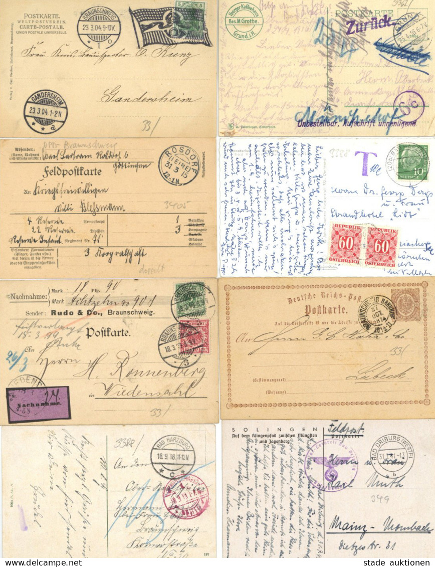 Lot Briefe U. Belege Deutschland Von Alt Bis Neu In Kleiner Schachtel, Ganzsachen Feldpost WK I U. II, Ein Paar Besonder - 100 - 499 Postales